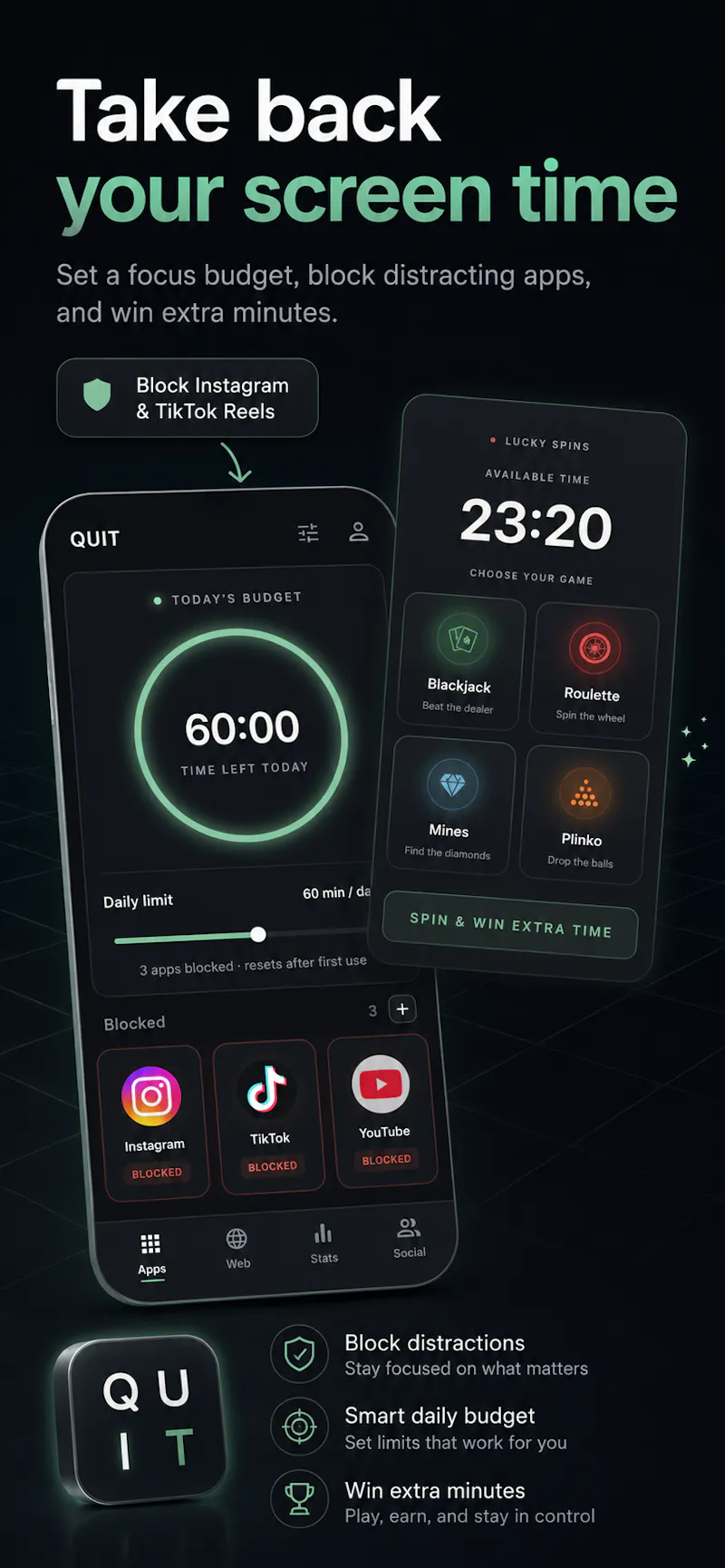 QUIT DOOMSCROLLING & Gamble screen Time screenshot 5