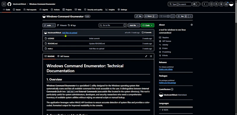 Windows-Command-Enumerator screenshot 1