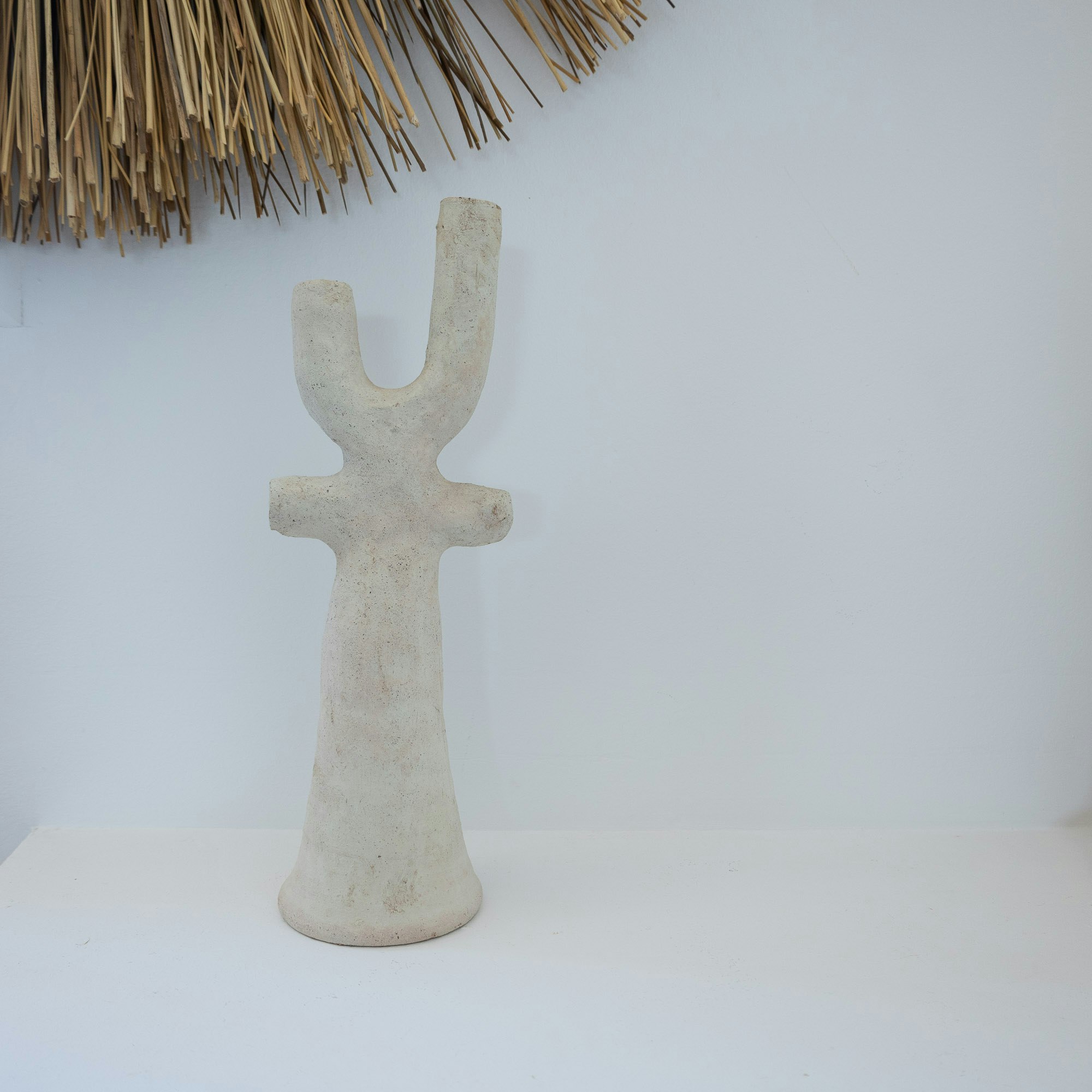 Moroccan Bench in wood and braided coton