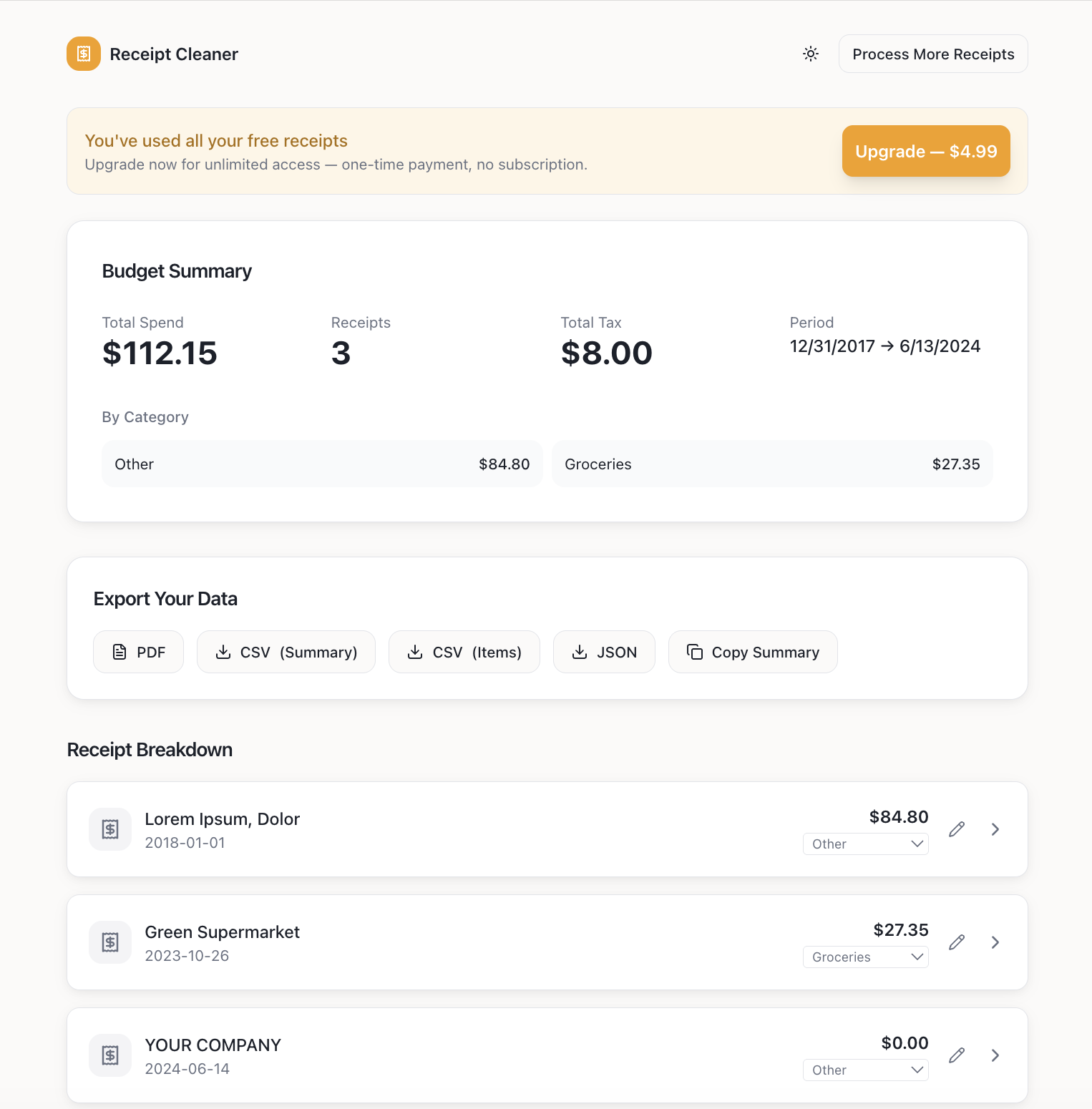 Receipt Cleaner gallery image