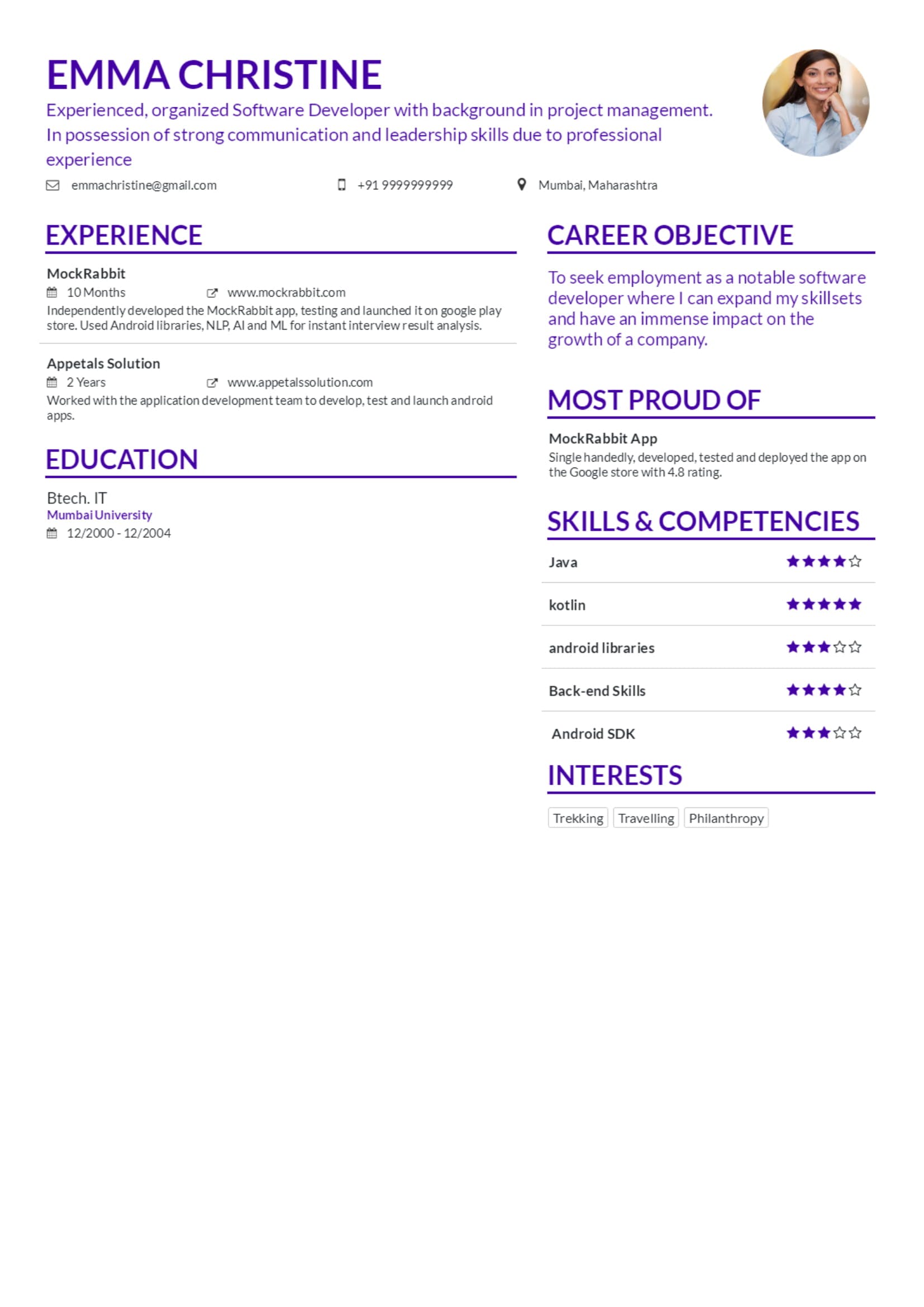 Resume Maker by MockRabbit media 2