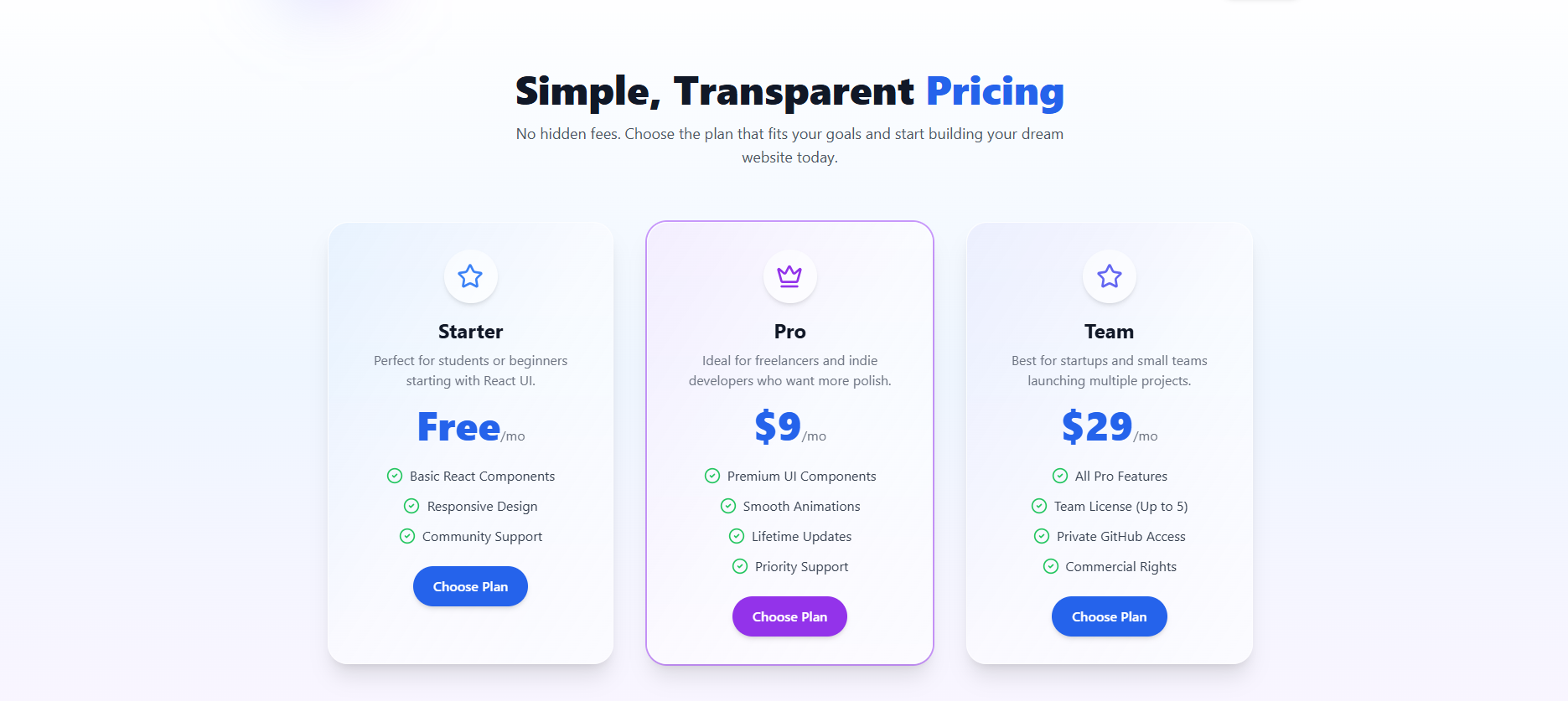 React SaaS Landing Page Template gallery image