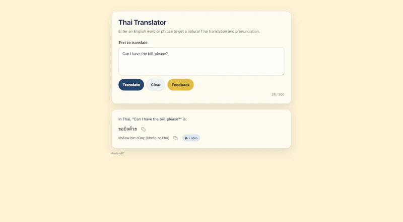 Thai Translator for English Speakers screenshot 2