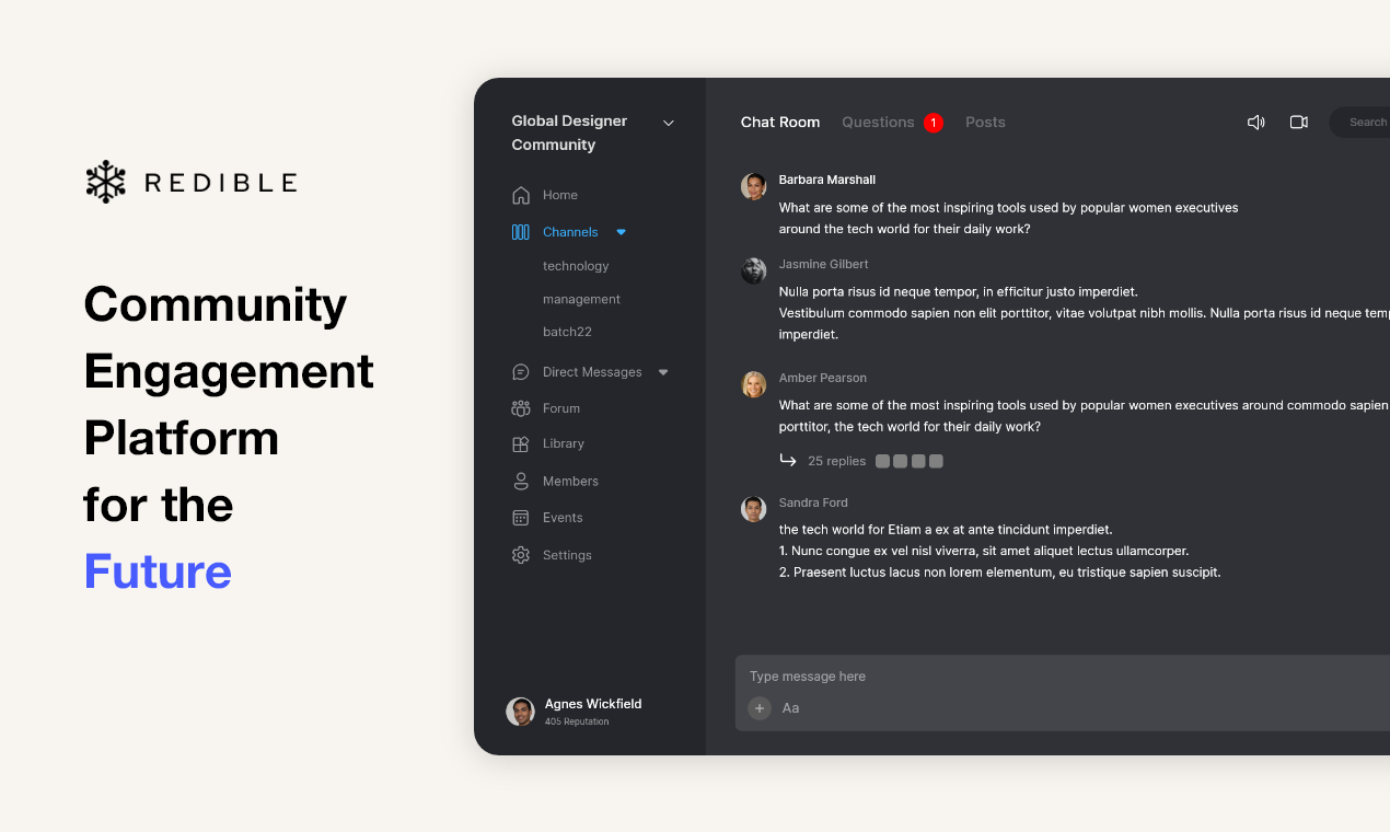 Mídia 1 de Redível - A melhor plataforma de gerenciamento comunitário para o futuro