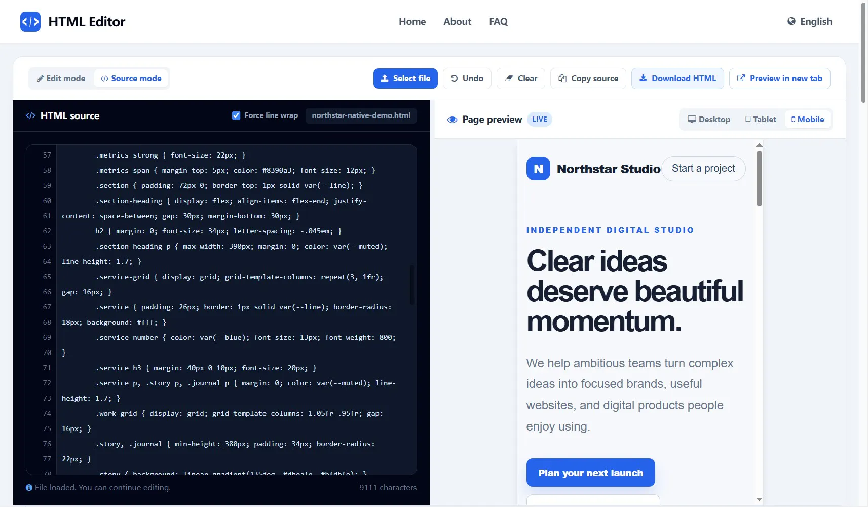 Online HTML Editor gallery image
