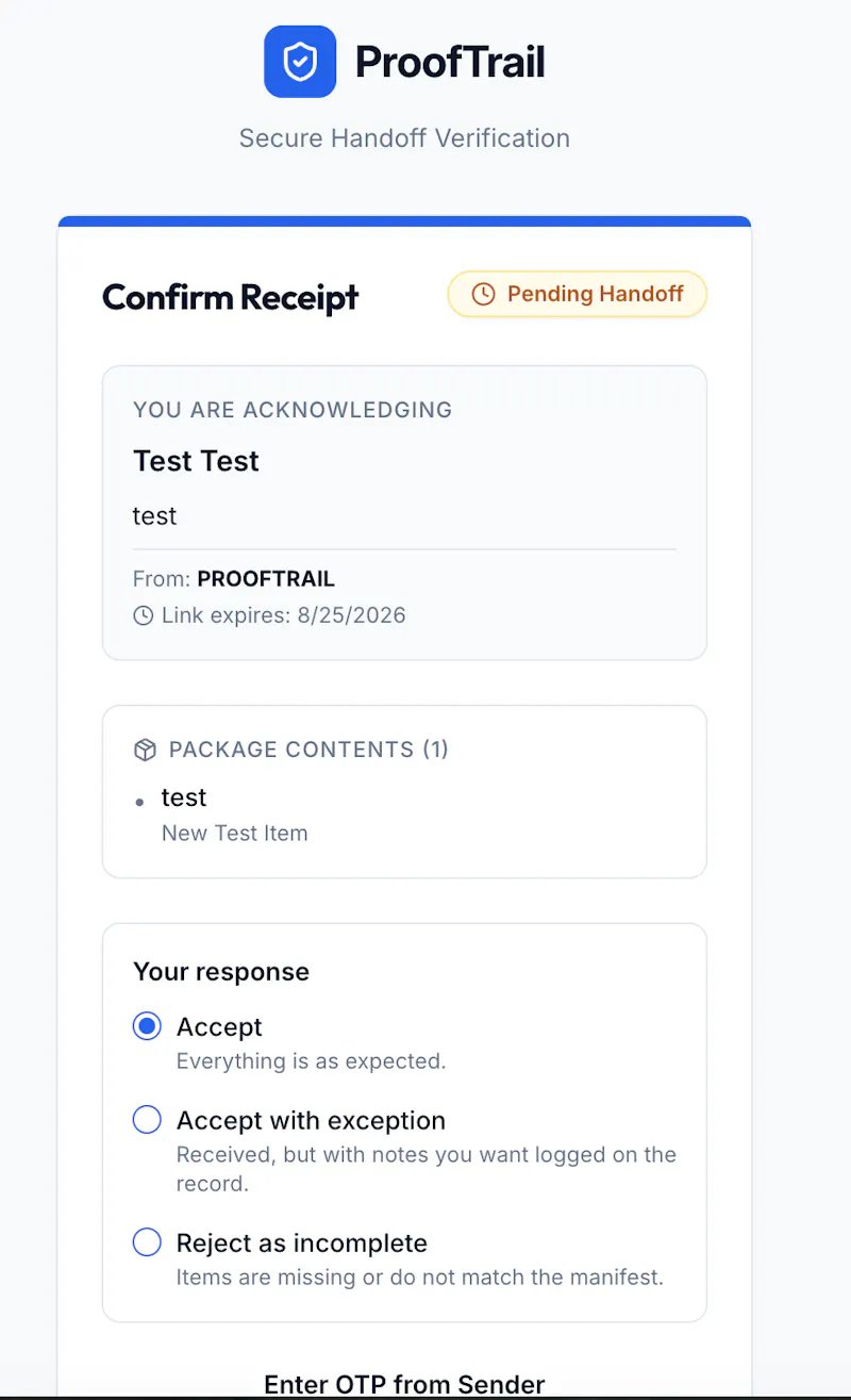 ProofTrail™ screenshot 2