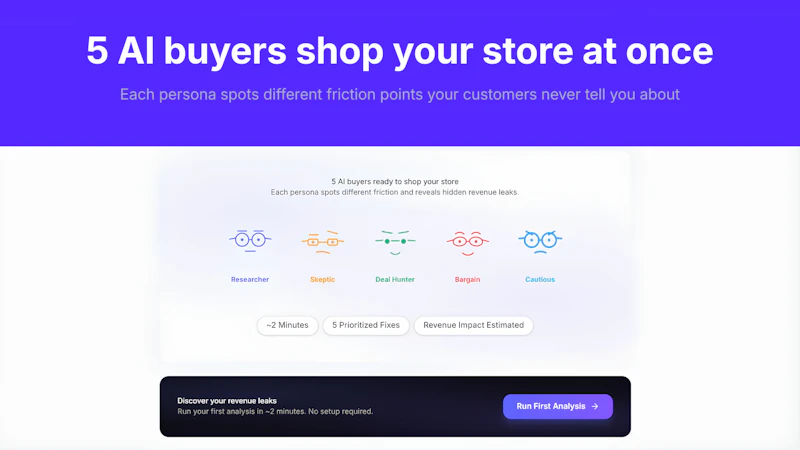Uservisor — Shopify Revenue Leak Finder screenshot 2