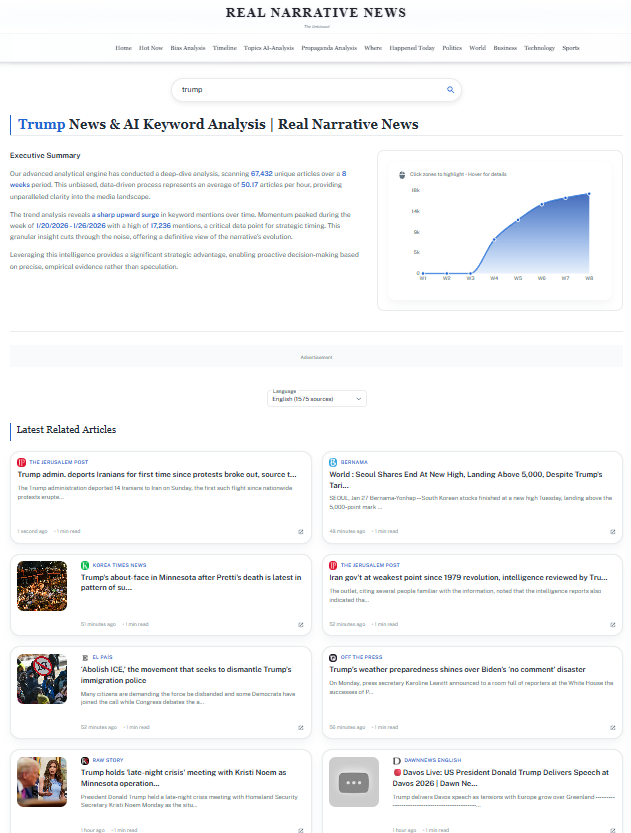 Real Narrative News - Screenshot 4 showing product features and functionality