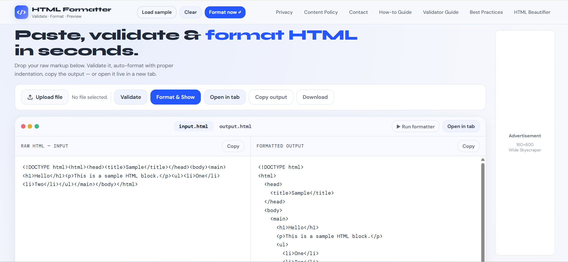 HTML Formatter