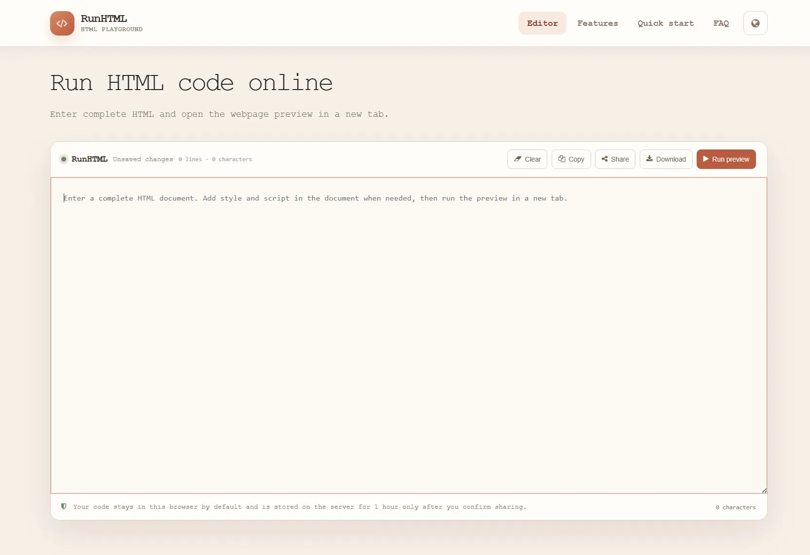 RunHTML - preview and share html page gallery image