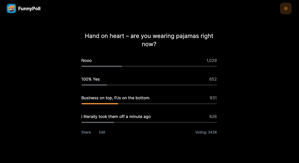 وسائط funnypoll - مكان استطلاع مضحك مجاني عبر الإنترنت 3