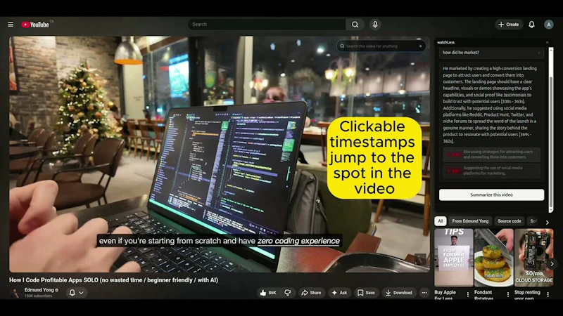 watchLess screenshot 1 (video preview)