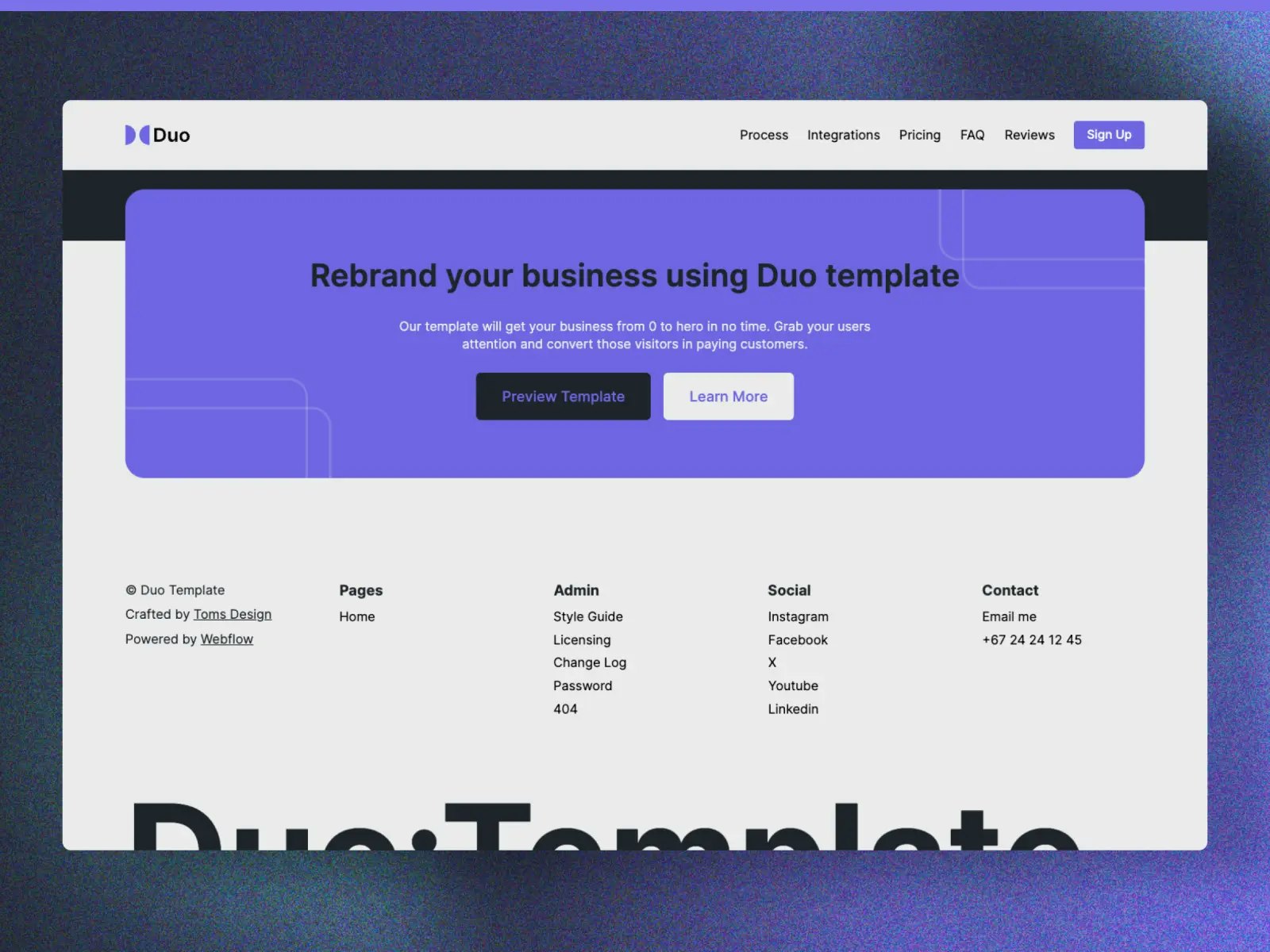 เทมเพลตหน้า Landing Page Duo สำหรับ startups media 5