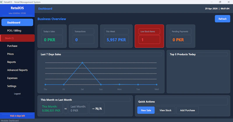 RetailOS screenshot 2