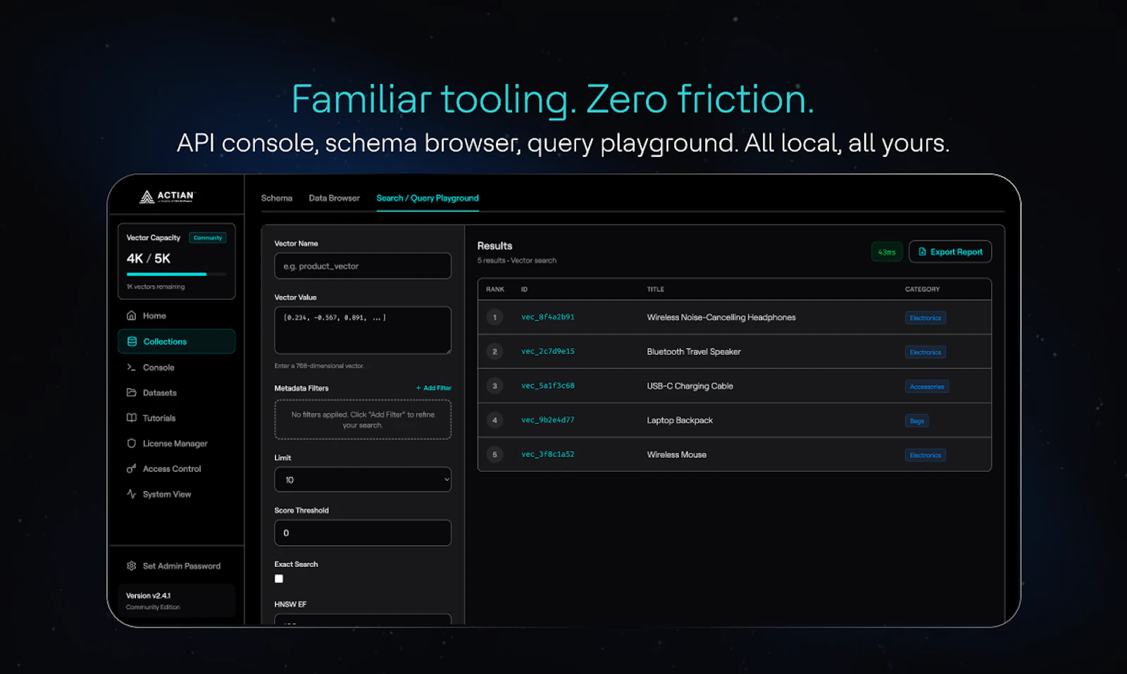 Actian VectorAI DB screenshot 4