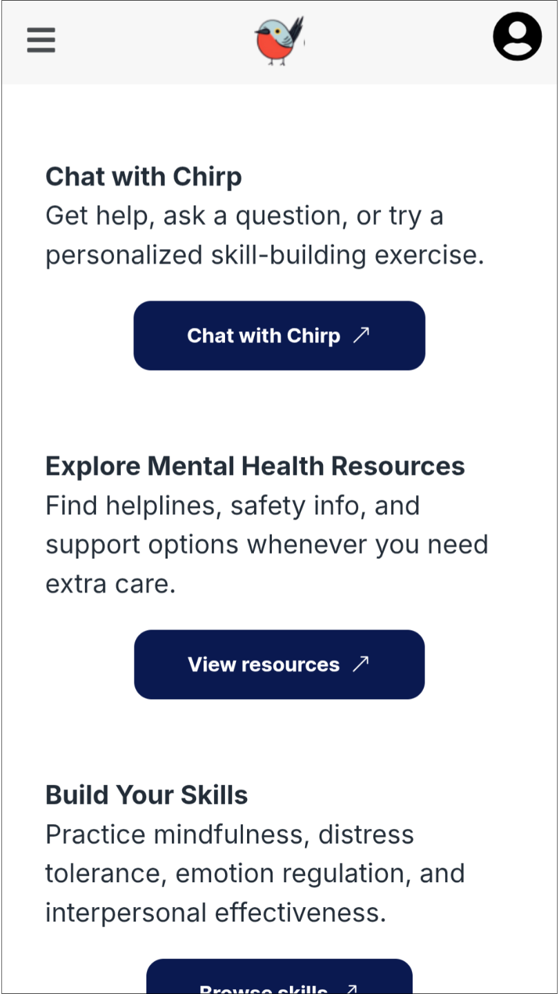 Playchirp (Chirp) - DBT-gebaseerde chatbot voor emotioneel welzijn, niet op therapie media 7