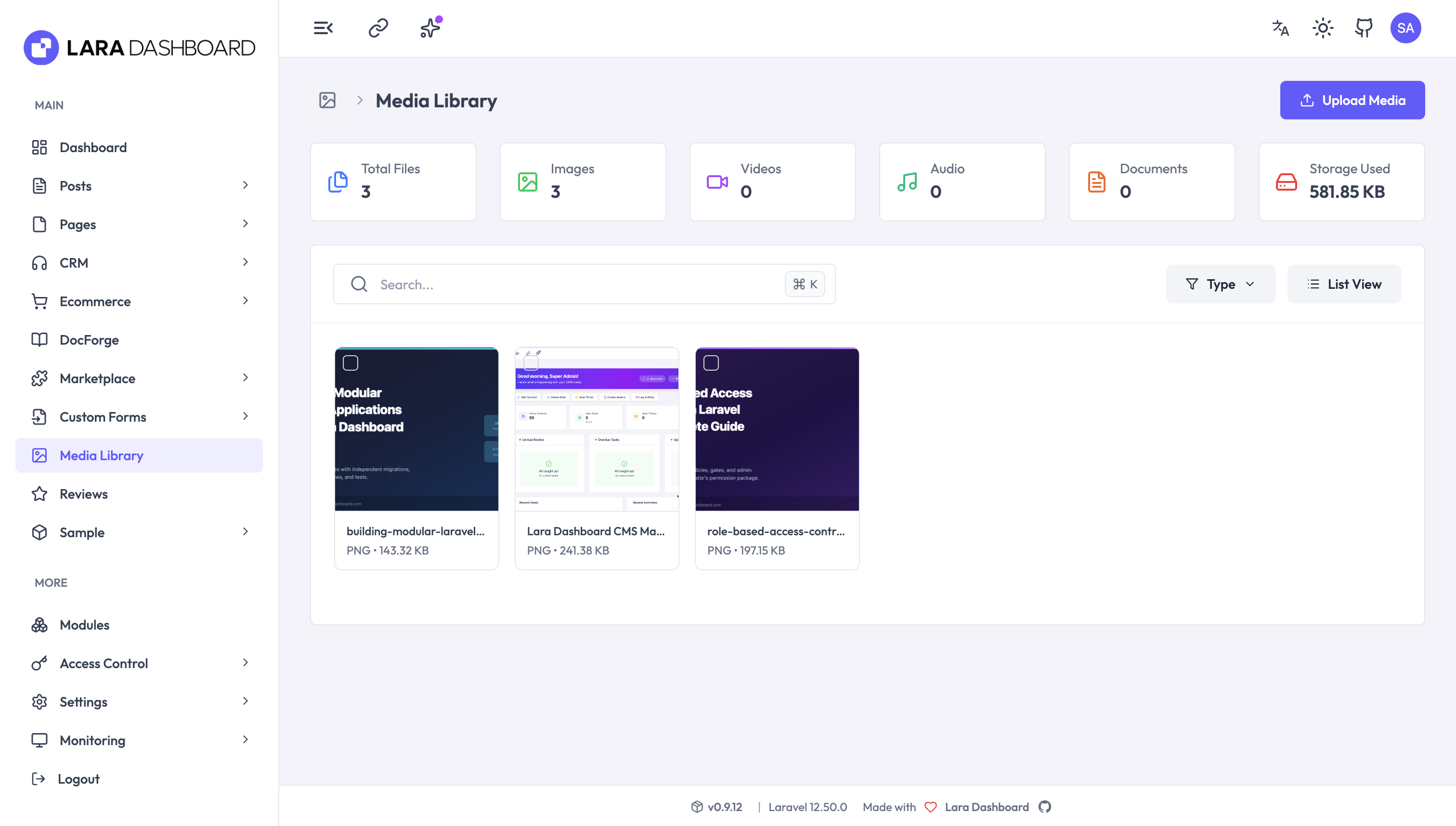 Lara Dashboard media 5
