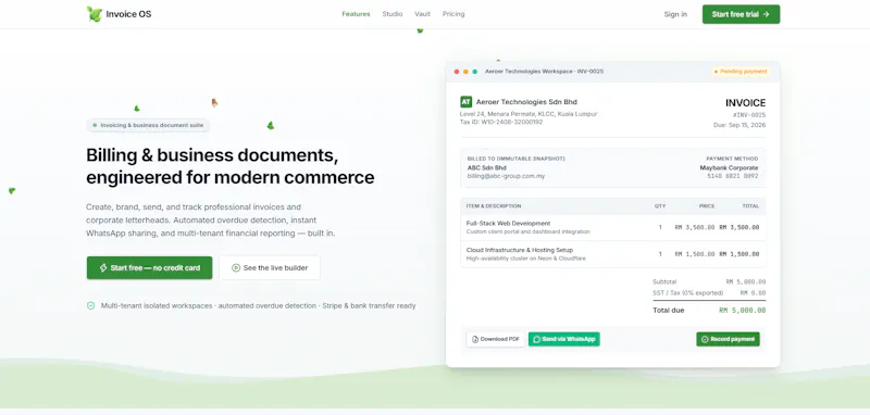 Invoice OS screenshot 2