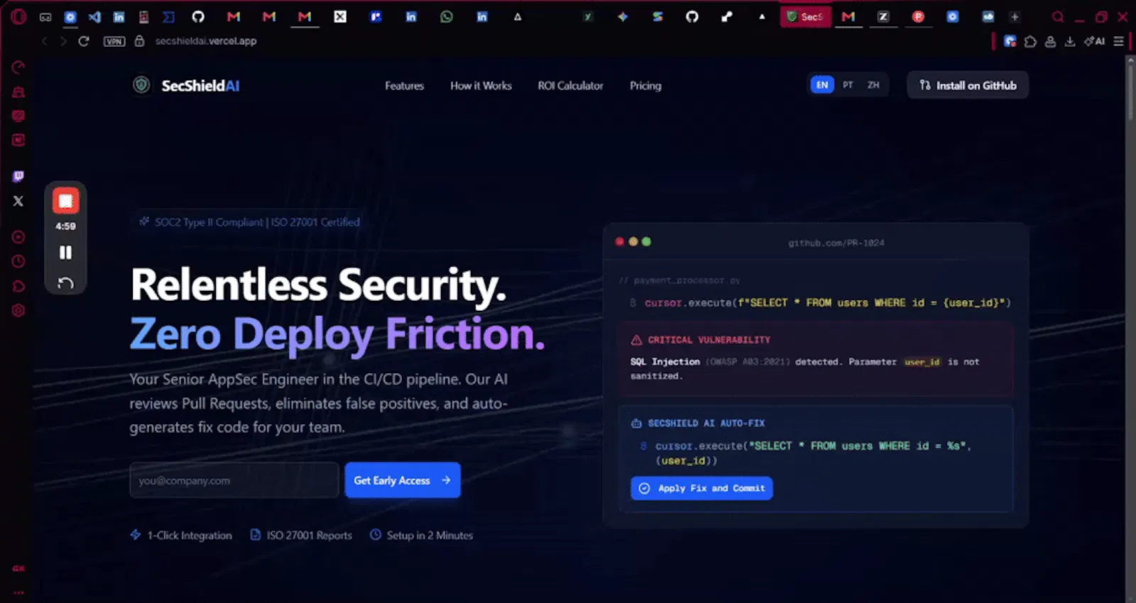 SecShield AI screenshot 1 (video preview)