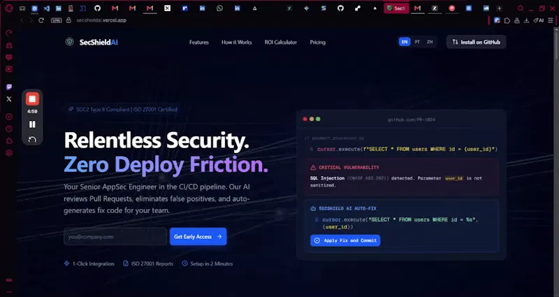 SecShield AI screenshot 1 (video preview)