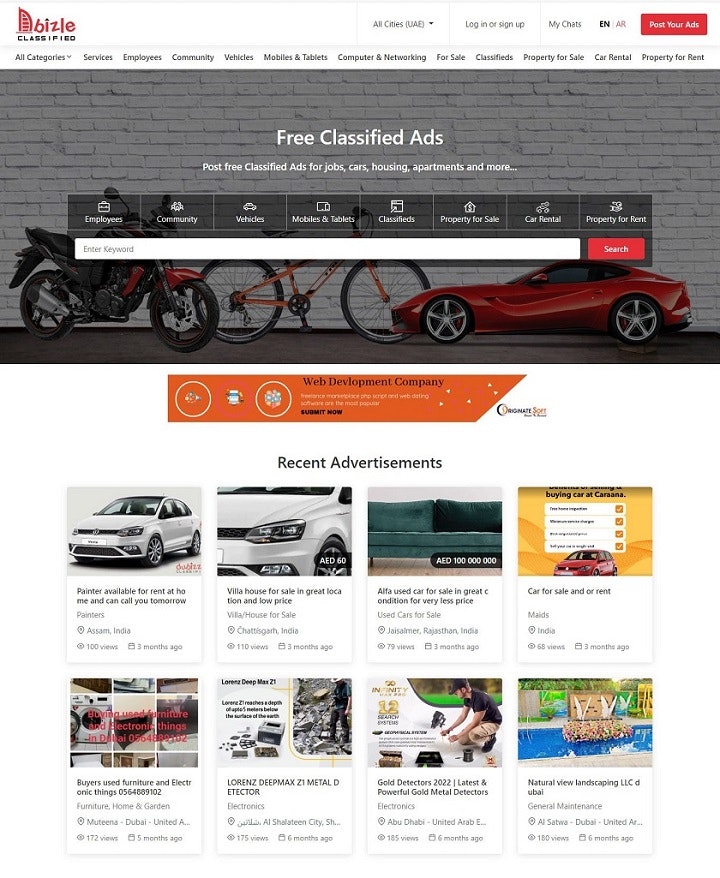 DBIZLE: Open Source Classififieds Skript
