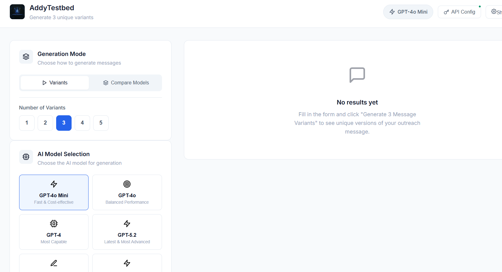 Addy LLM Evaluator for message  - Screenshot 2 showing product features and functionality