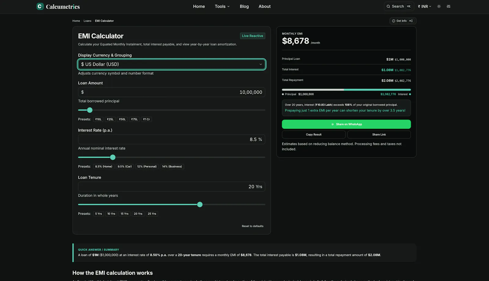 Calcumetrics screenshot 3
