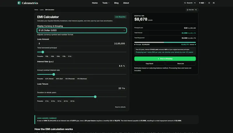 Calcumetrics screenshot 3