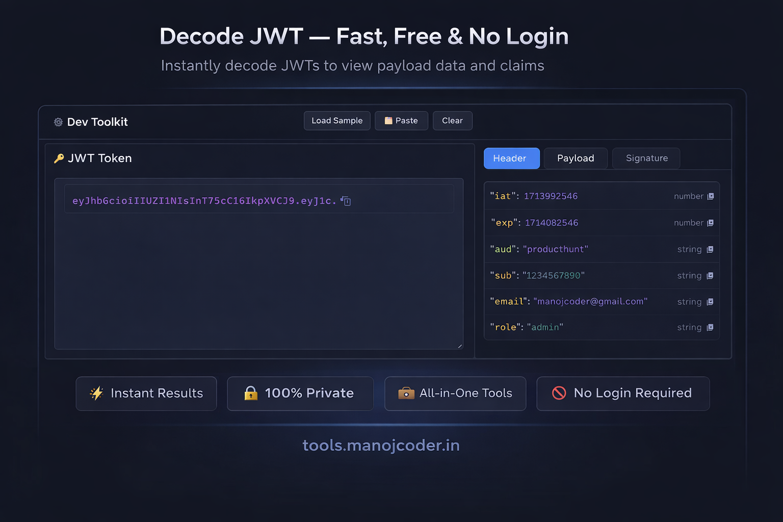 Dev Toolkit — Fast, Free & No Login gallery image