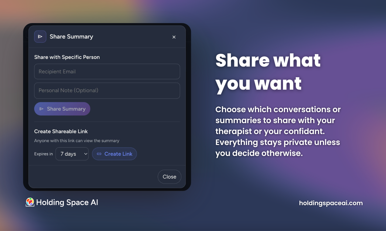 Holding Space AI - Soft Launch - Screenshot 4 showing product features and functionality