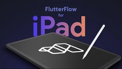 FlutterFlow para iPad: Diseñando una aplicación multiplataforma utilizando el intuitivo editor visual de arrastrar y soltar y el Apple Pencil.
