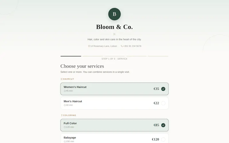 Booking Page screenshot 4