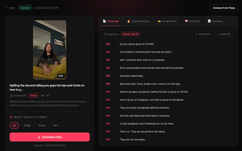 TokTranscript screenshot 6