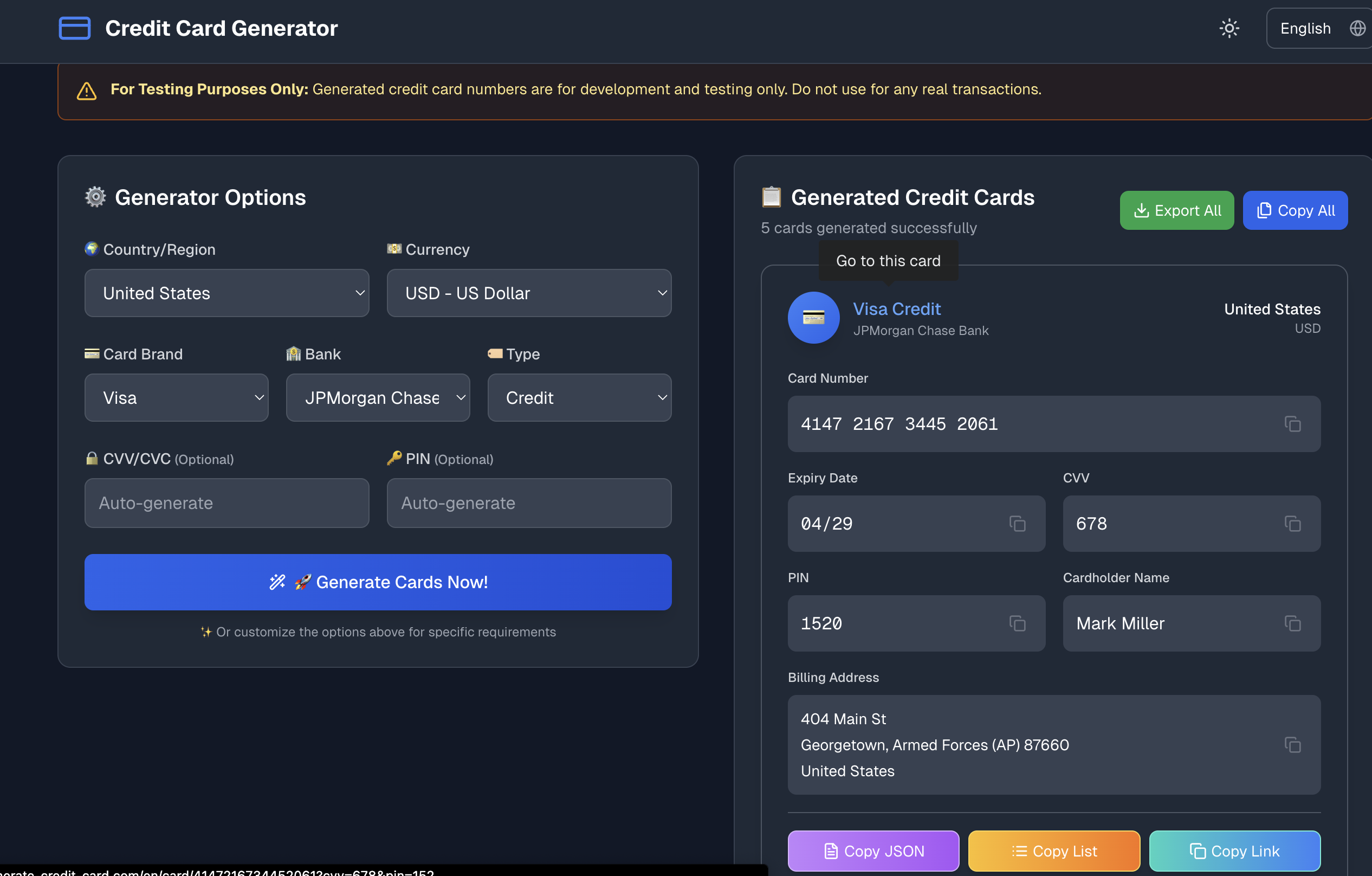 Credit Card Generator gallery image