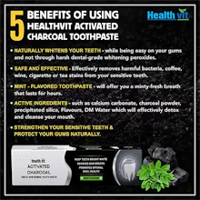 HEALTHVIT CHARCOAL ACTIVATED TOOTHPASTE gallery image