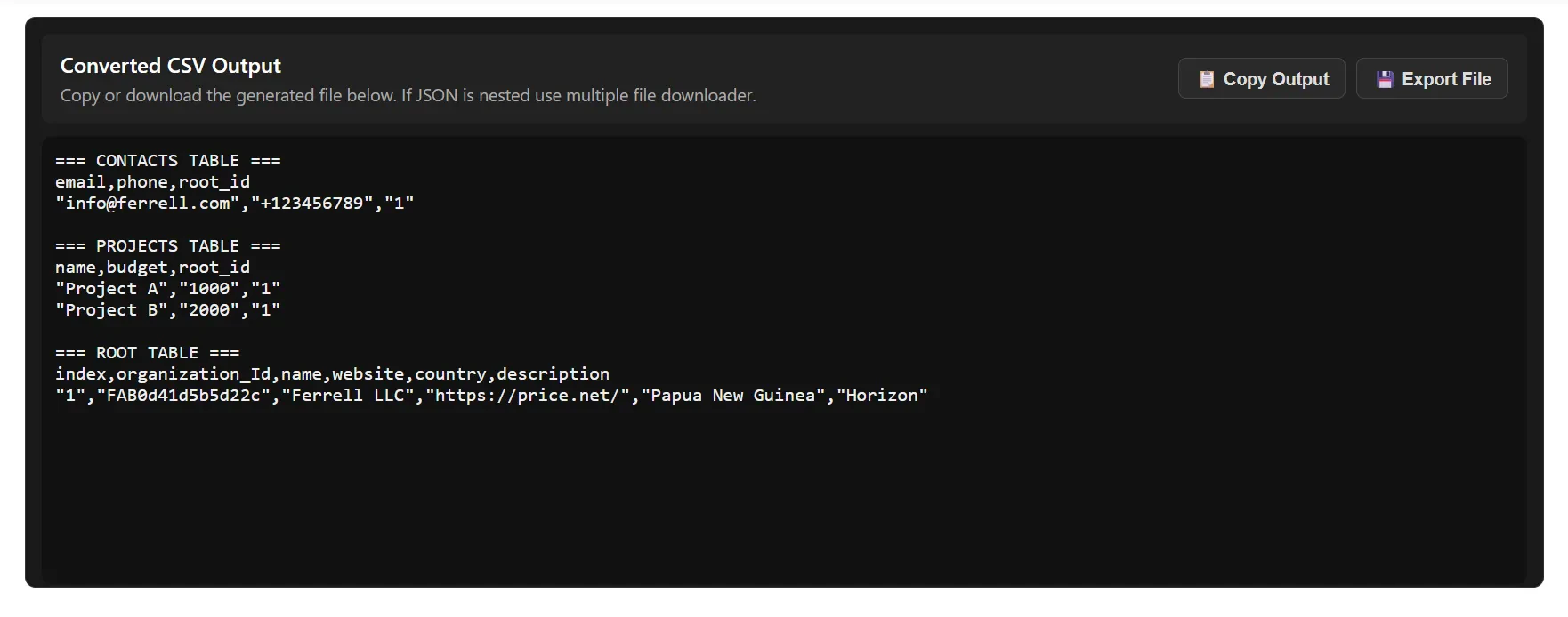 DataFrog — Online Data Conversion Tools screenshot 4