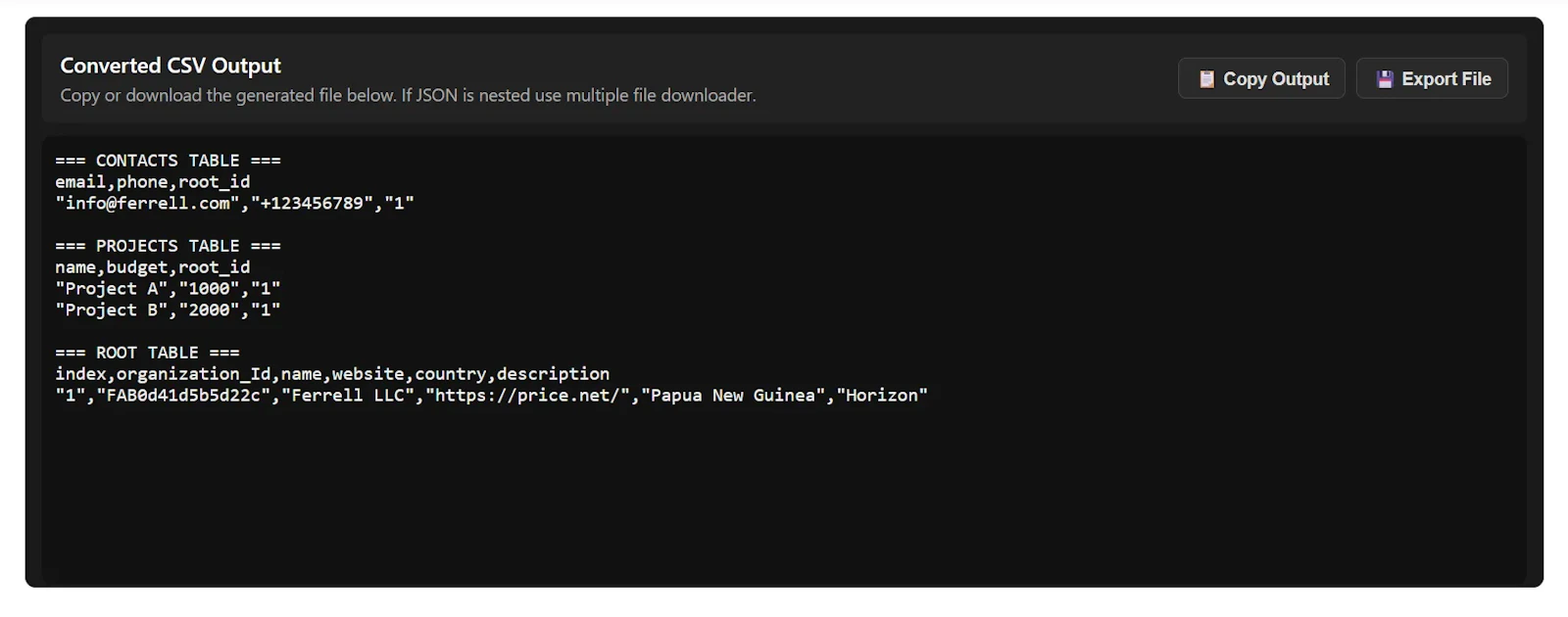 DataFrog — Online Data Conversion Tools screenshot 4