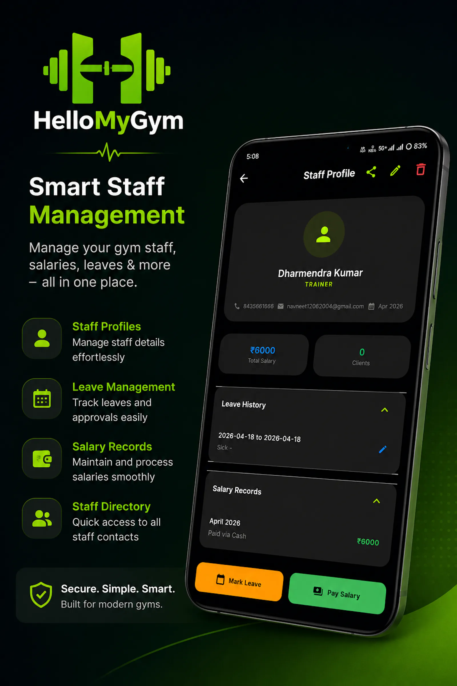 HelloMyGYM screenshot 2
