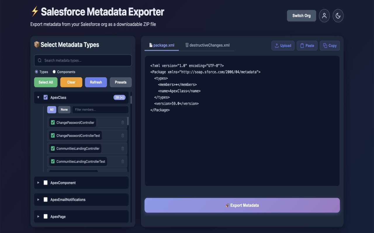 Salesforce Metadata Exporter gallery image