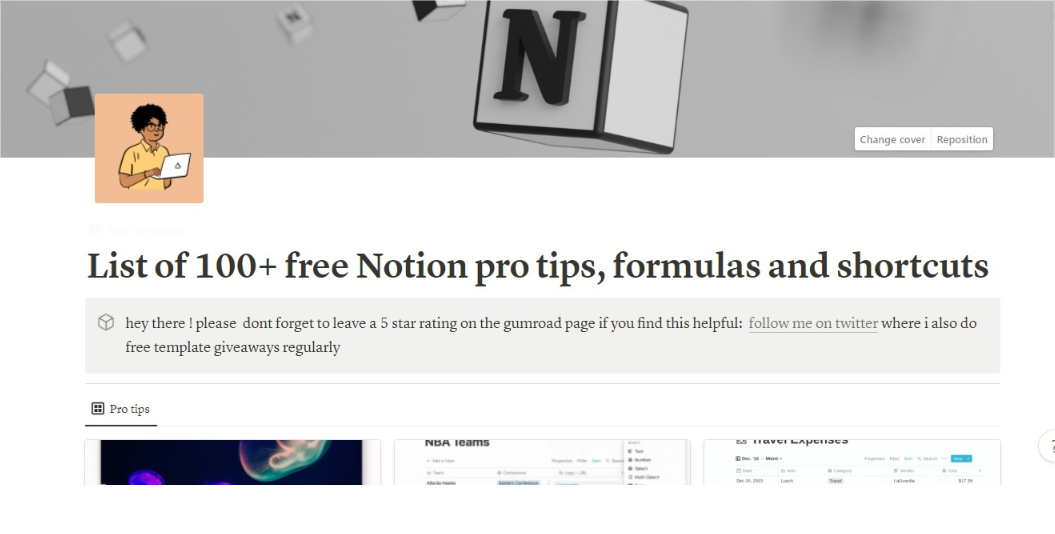 List of 100+ notion tips and shortcuts 