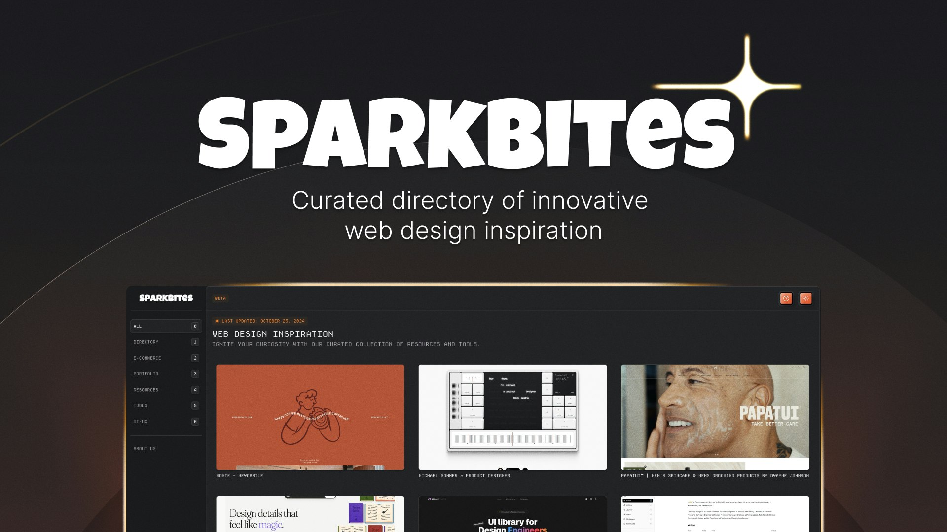 Sparkbites - 웹 디자인 영감 디렉토리 미디어 1