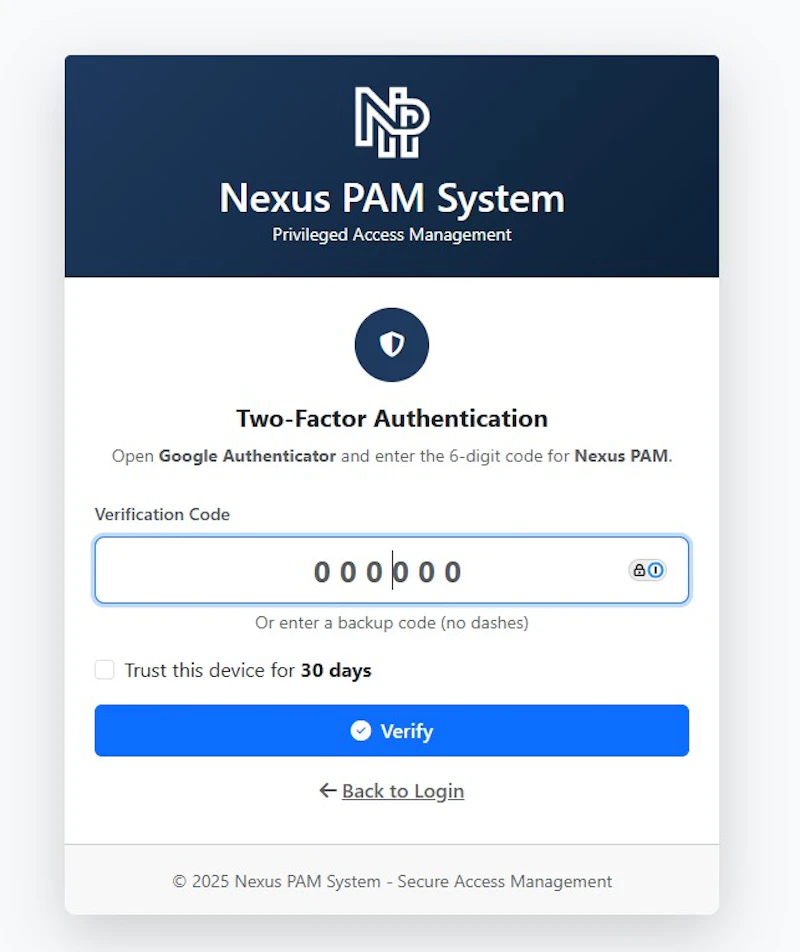 Nexus PAM System screenshot 3