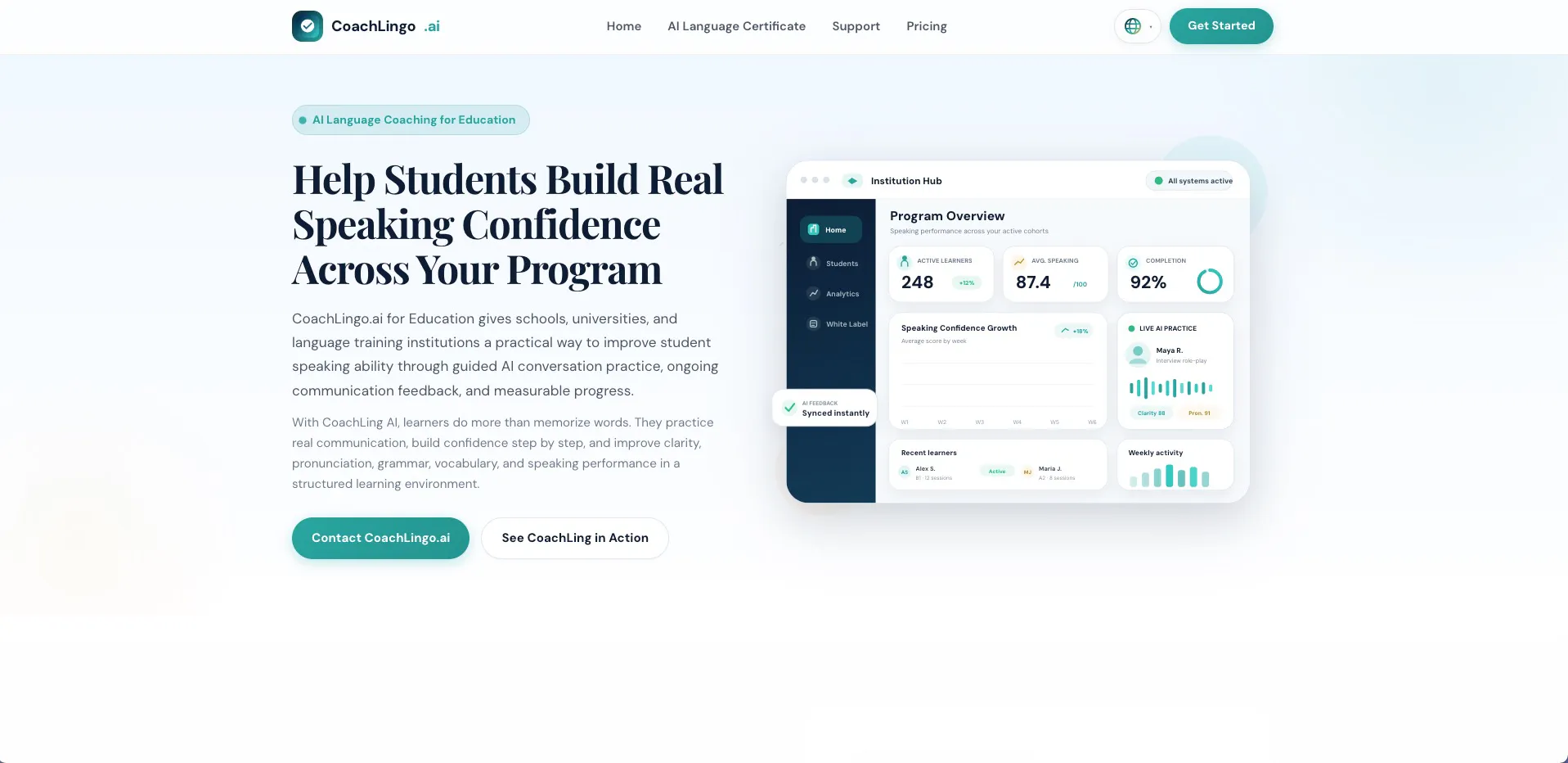 CoachLingo for AI Language Coaching 截图 2