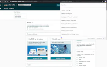Amazon Seller Central Command Bar gallery image