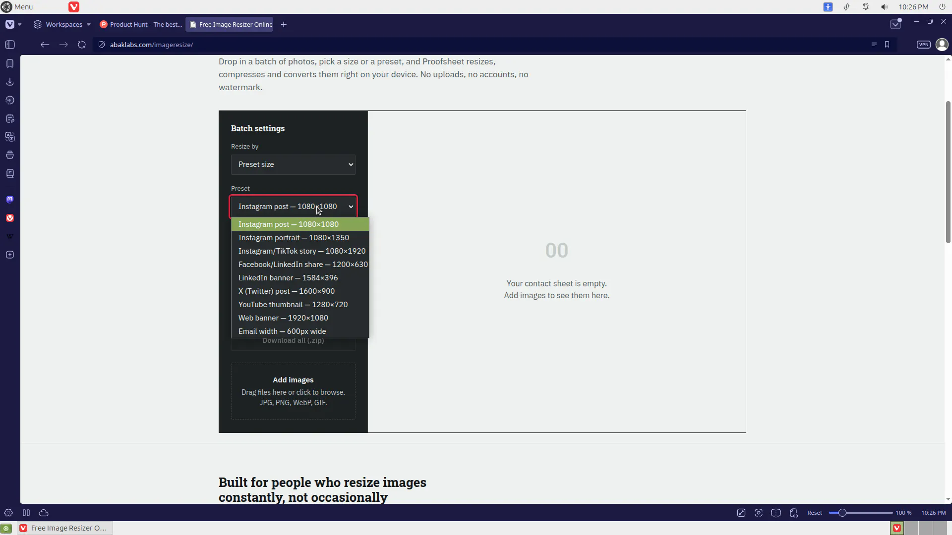 Abaklabs Free & online image resizer gallery image