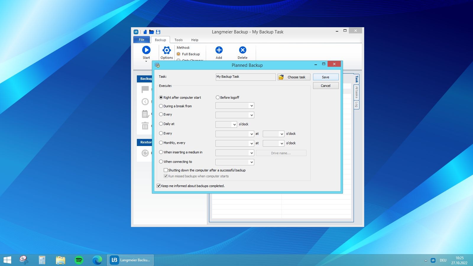 Longmance Backup - Автоматическое резервное копирование данных в Windows, гибкие параметры хранения медиа 6