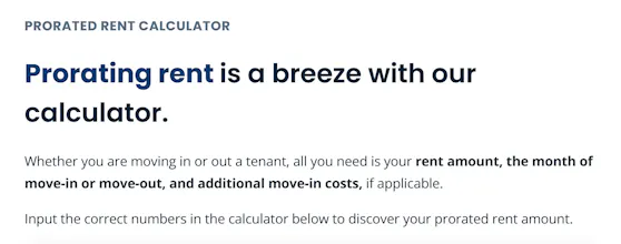 Prorated Rent Calculator gallery image