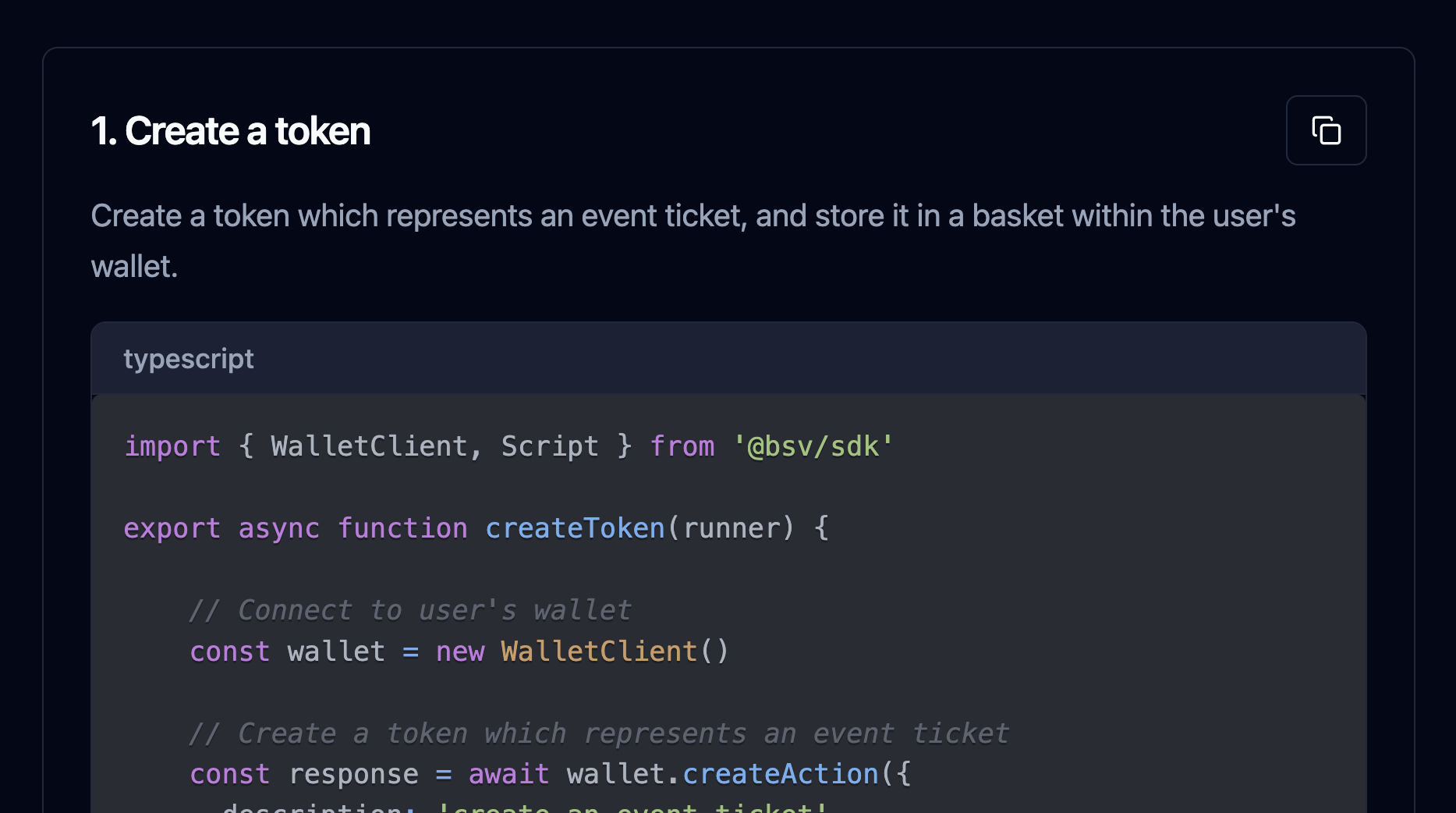 BSV WalletClient Quickstart gallery image