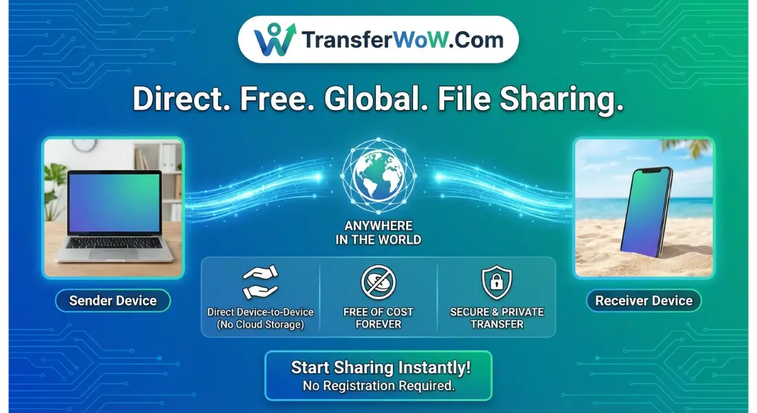 TransferWoW P2P File Share - Main product screenshot demonstrating key features and user interface