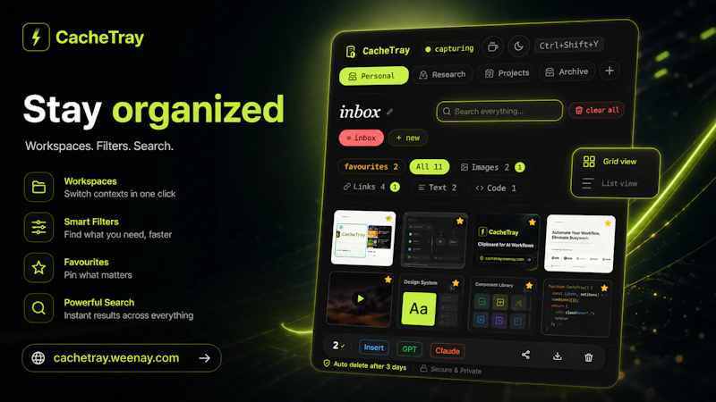 CacheTray screenshot 1